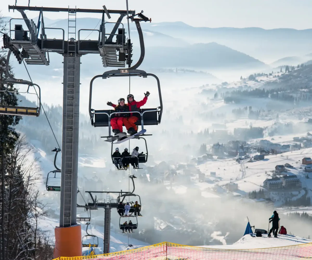 Snowy mountain at best US ski resort