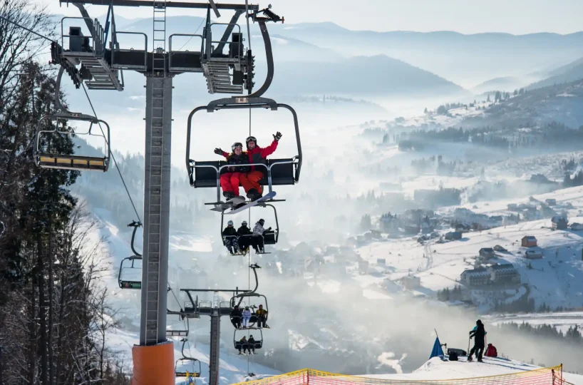 Snowy mountain at best US ski resort