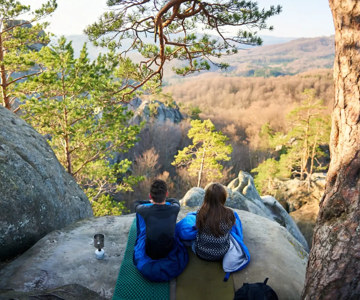 Timeshare vacations in nature forest trail