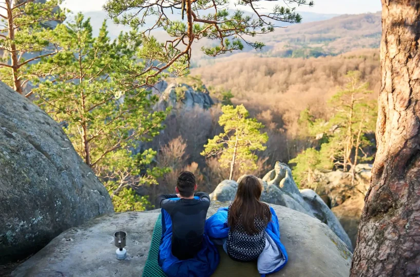 Timeshare vacations in nature forest trail